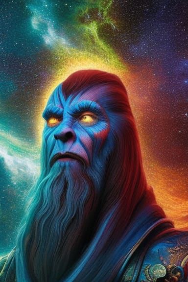 Hyperrealistic Vulcan Octopus Portrait in Retro Style