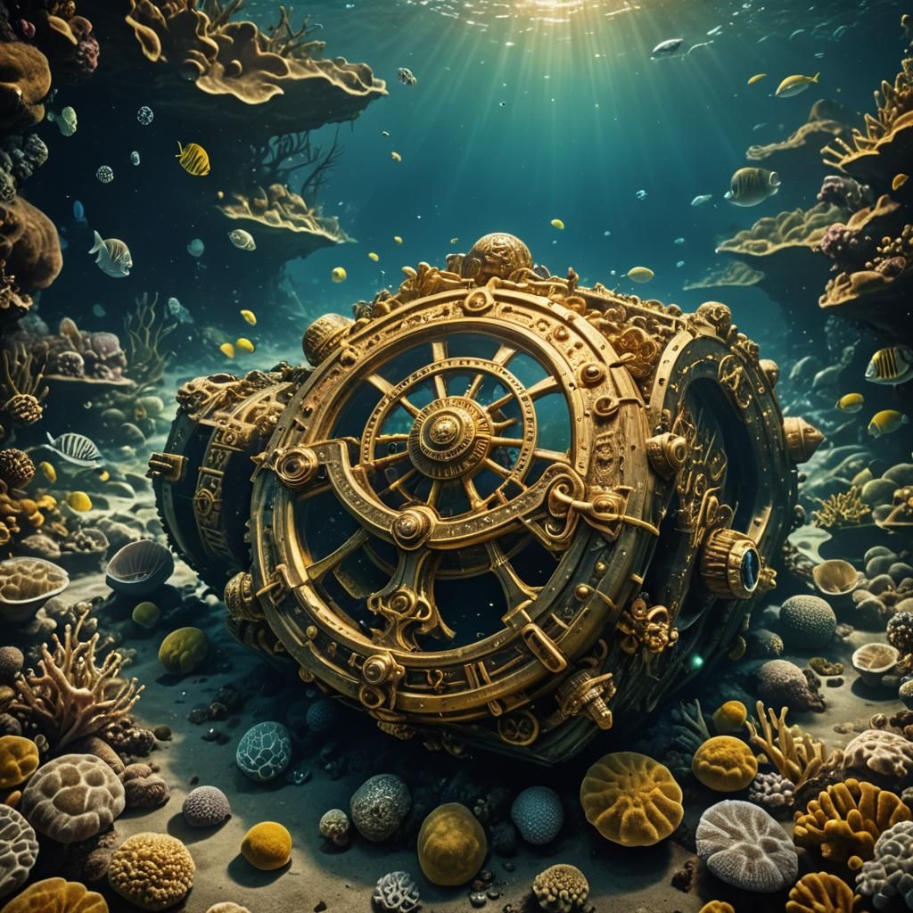 Sunken Treasure Shimmers in Ocean Depth