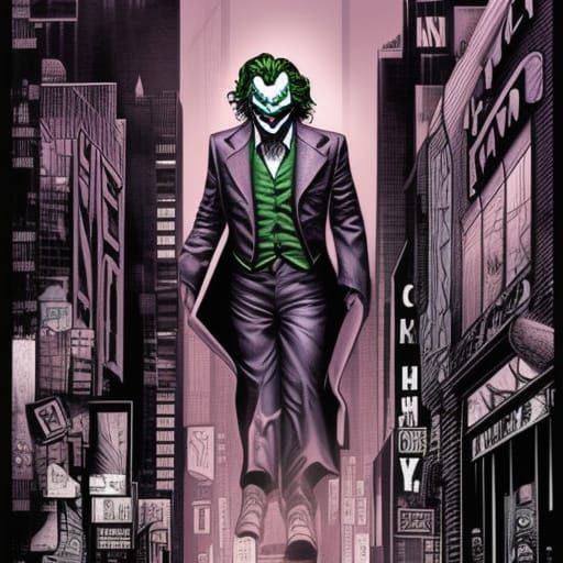 The Joker in Noir Comic Book Art