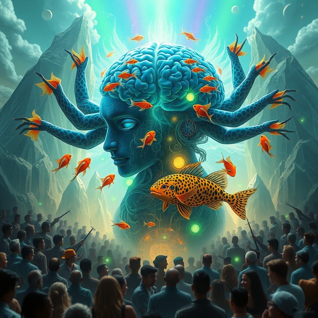 Ethereal Sky Panther Realm in Digital Art Style