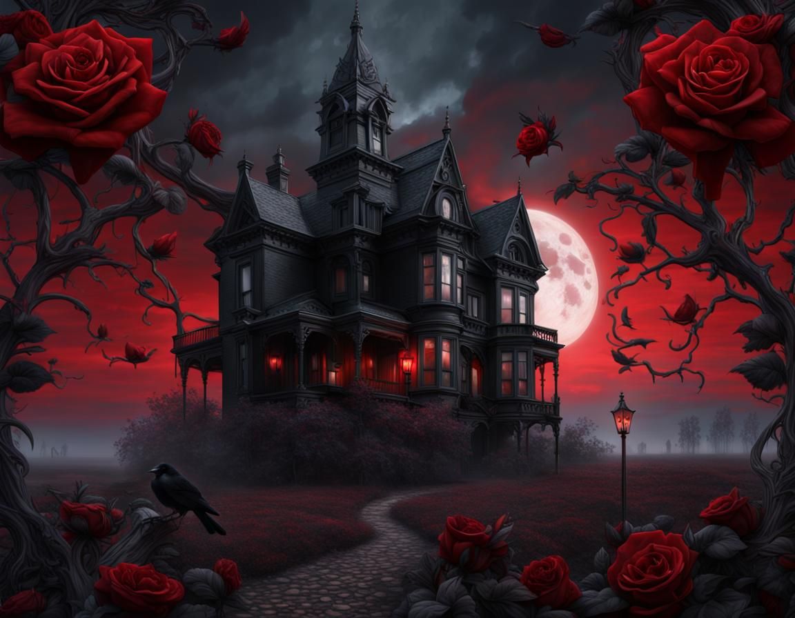 Gothic Romantic Utopia: Red Moon Dreamscape