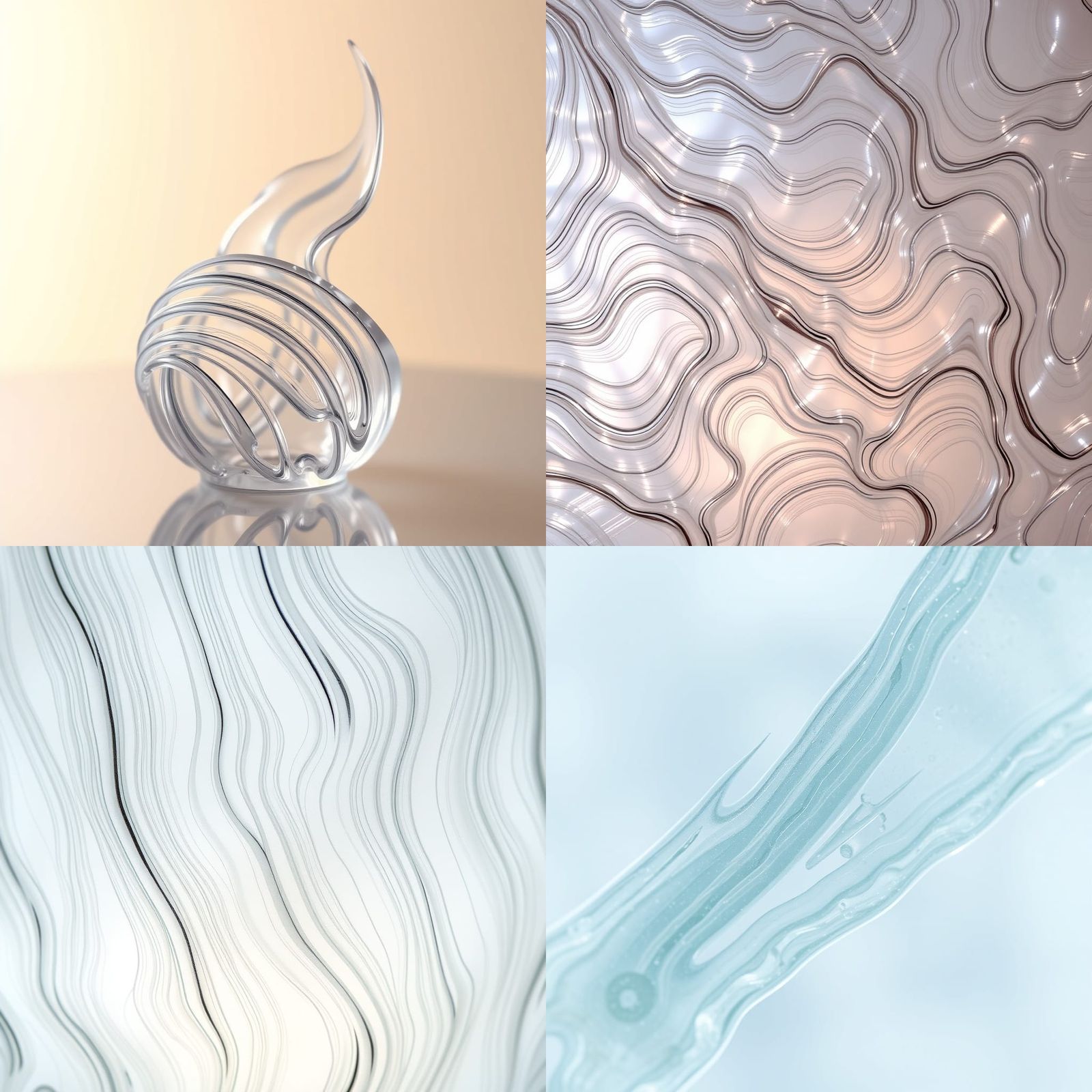 Clear Glass Motif with Paint Stroke Ridges