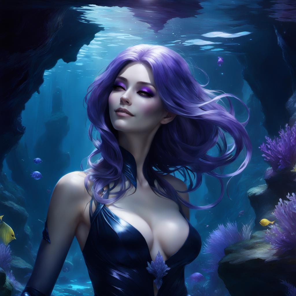 Ursula Sea Witch in Bioluminescent Cave