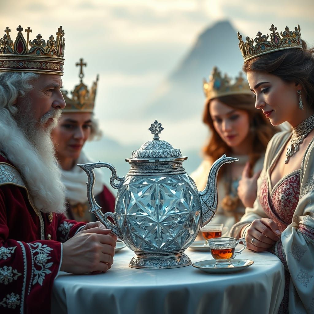 Regal Diamond Tea Kettle Tea Party on Mountain Peak
