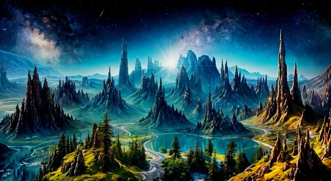 Alien Landscape Under Scintillating Cosmic Universe