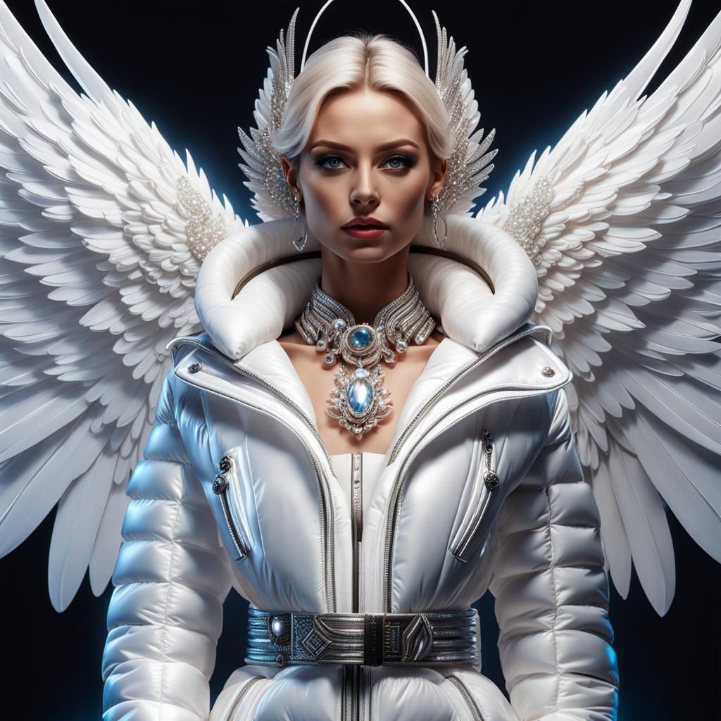 Angel in Puffy Jacket, Detailed Matte Painting