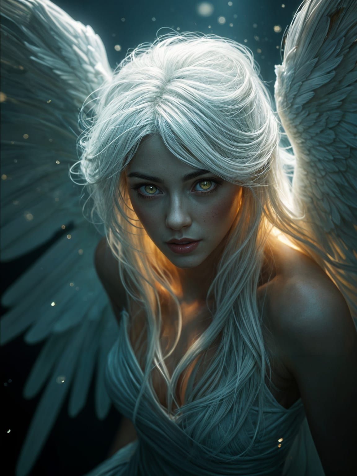 Light Angel Emerging from Darkness