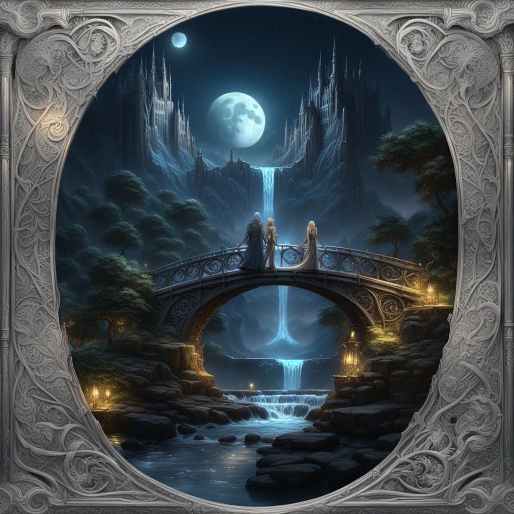 Elven Princess and Warrior: Dark Fantasy Art