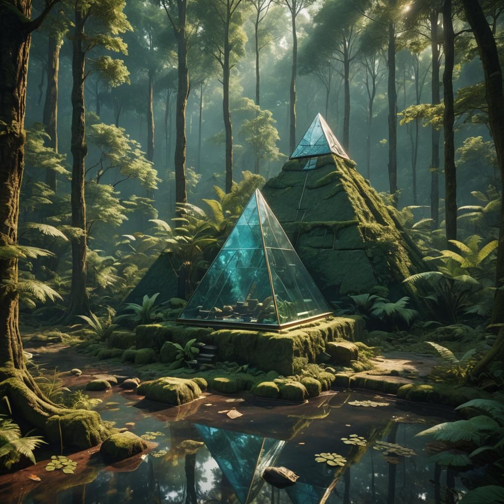 Pyramid House in Forest: Postmodern Architecture