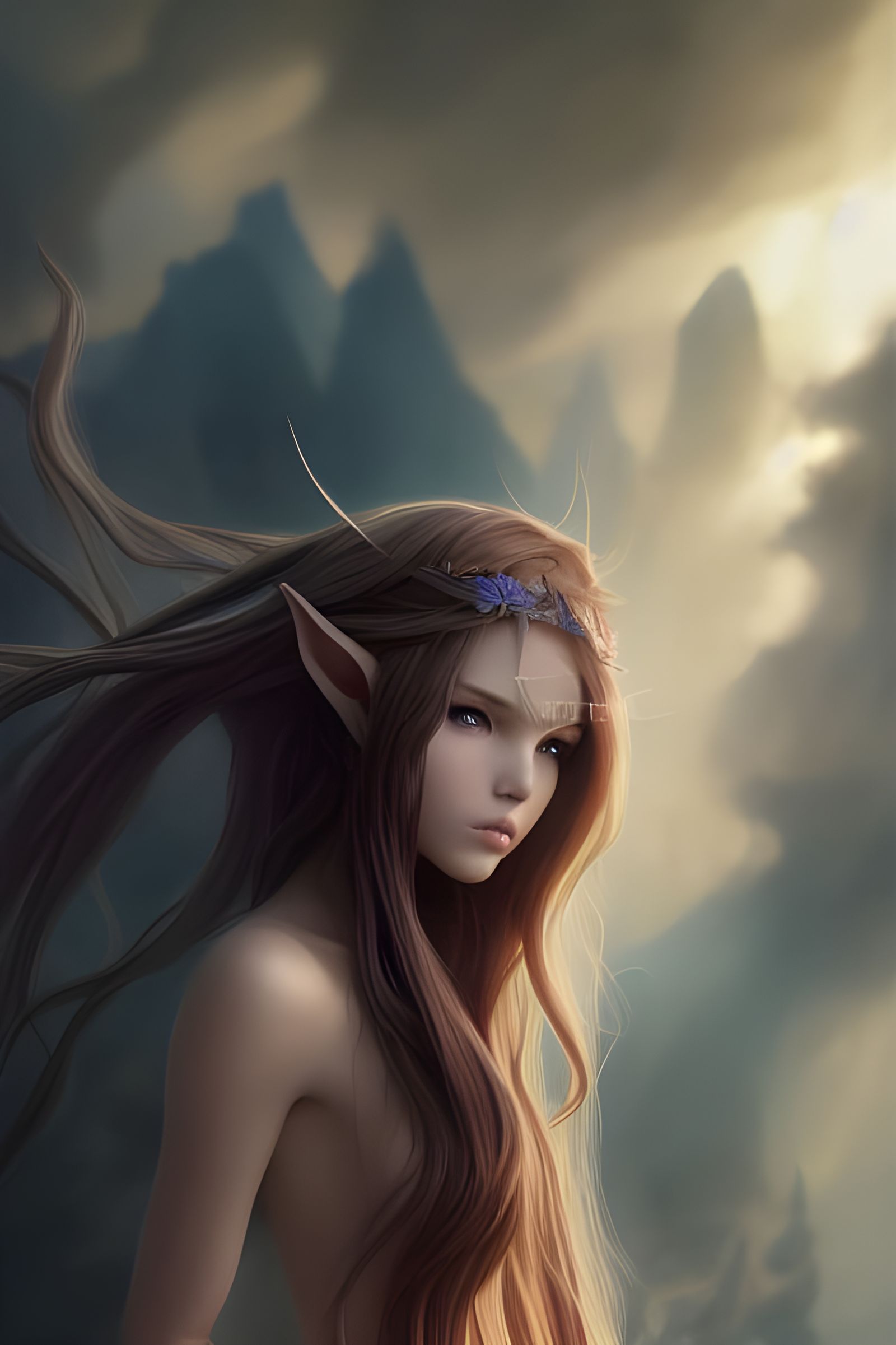 Water Elf Goddess in Hyperrealistic Digital Art