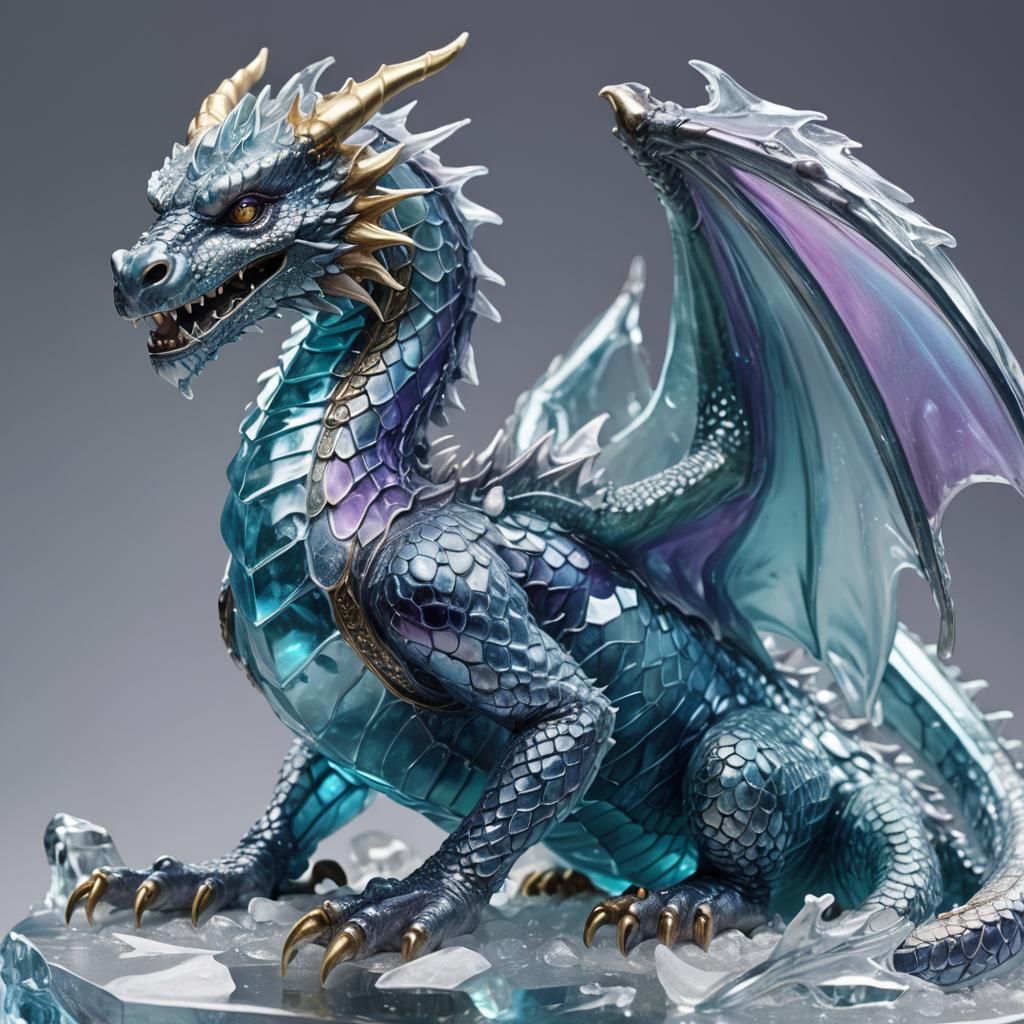 Glass and Ice Dragon Statue in Unreal Engine 5