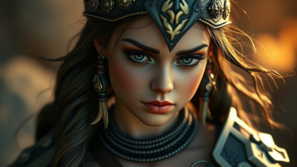 Hyperrealistic BJD Doll in Xena Warrior Princess Costume