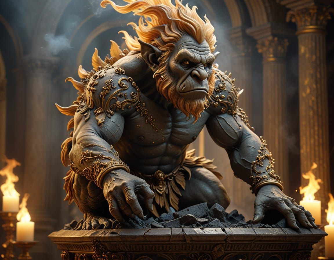 Troll Sculpture Rises in Renaissance Style