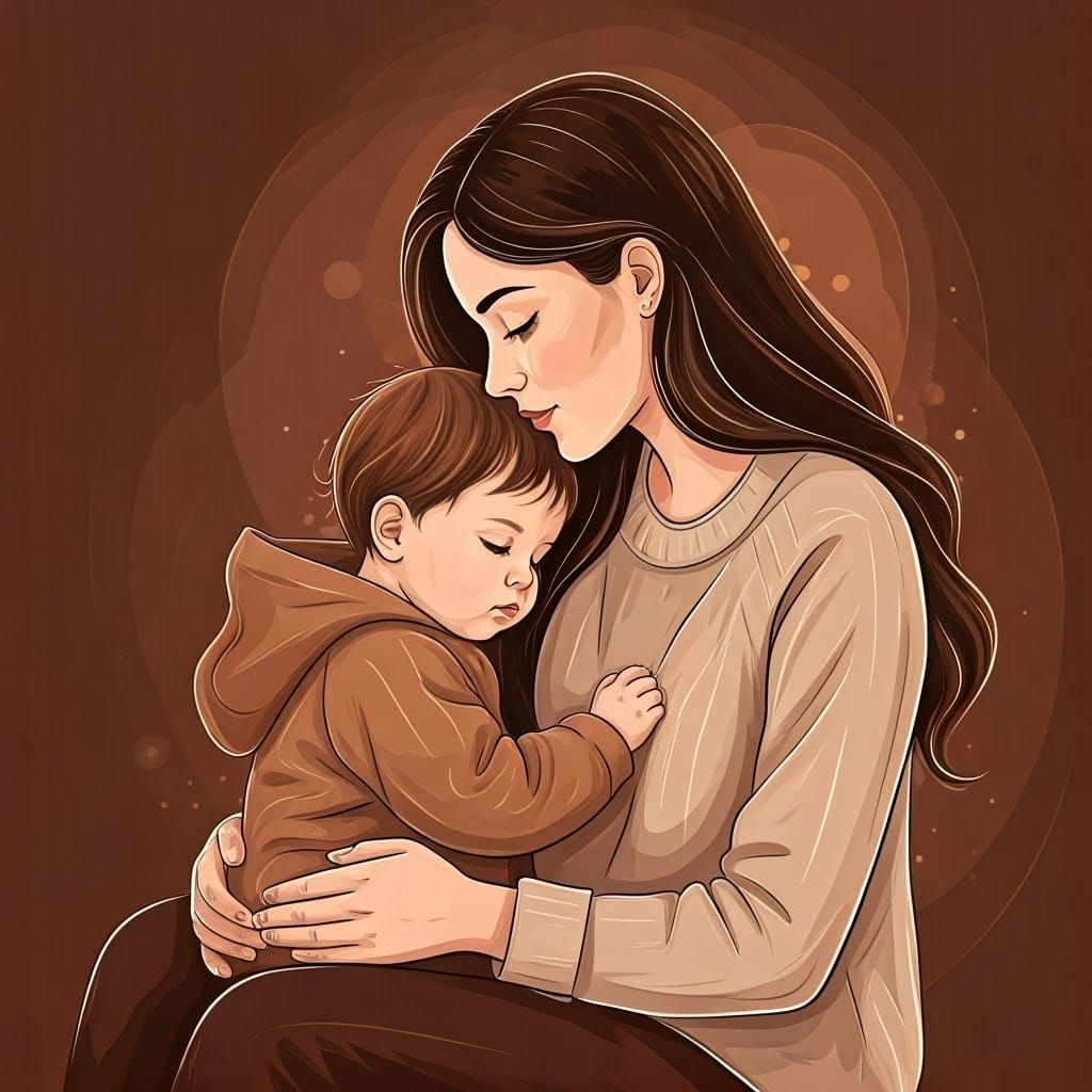 Mother and Child Share Intimate Moment in Whimsical Fantasy ...