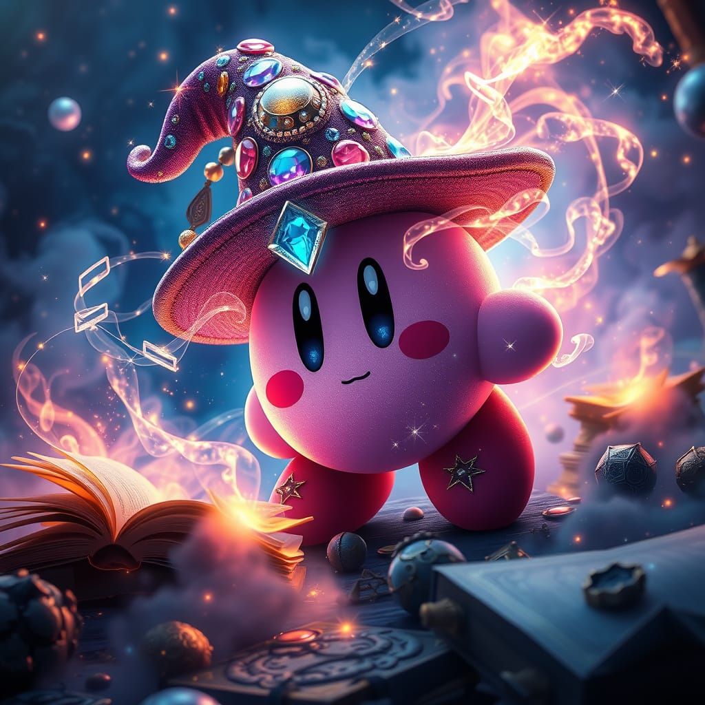 Magical Kirby in Celestial Blue