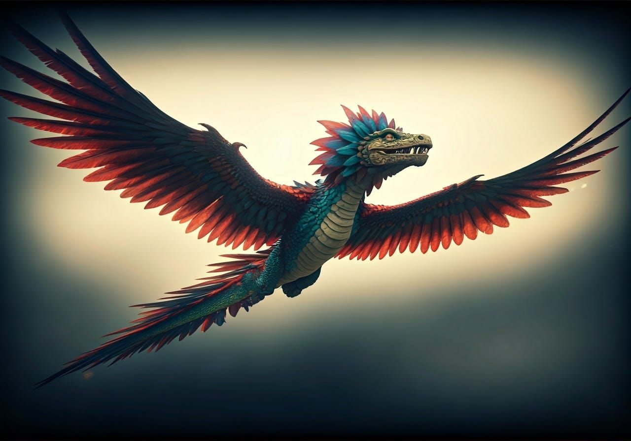 Quetzalcoatl Soars: An Epic Cinematic Aztec God