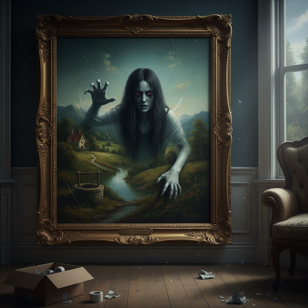 Haunting Figure Emerges from Cursed Painting