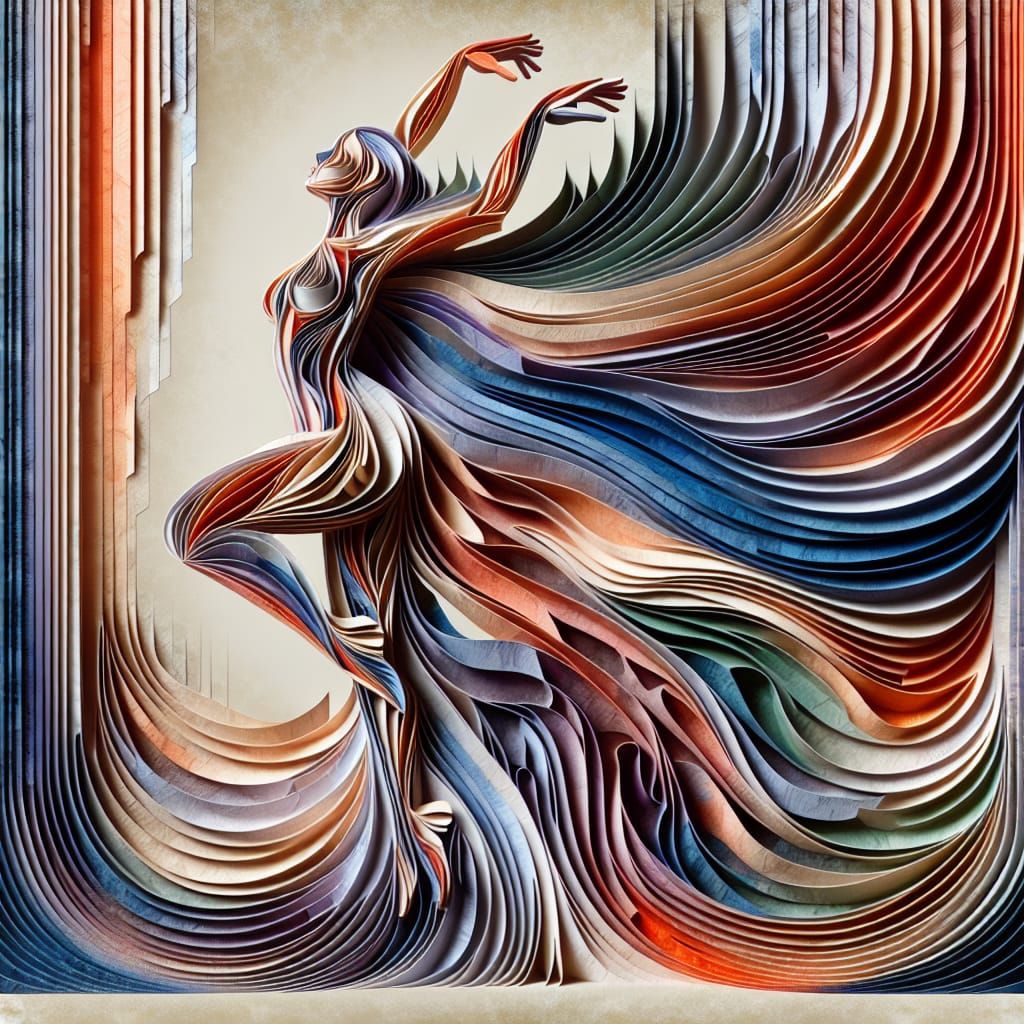 Ethereal Dancer Unfolds in Surreal Layers