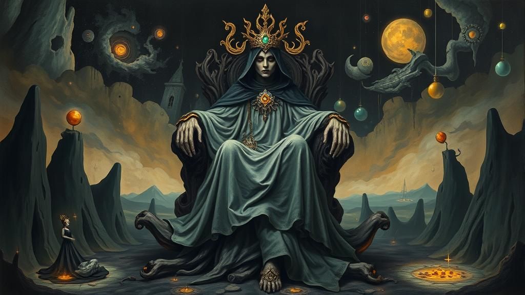 Mystical Figure in Surreal Dreamscape