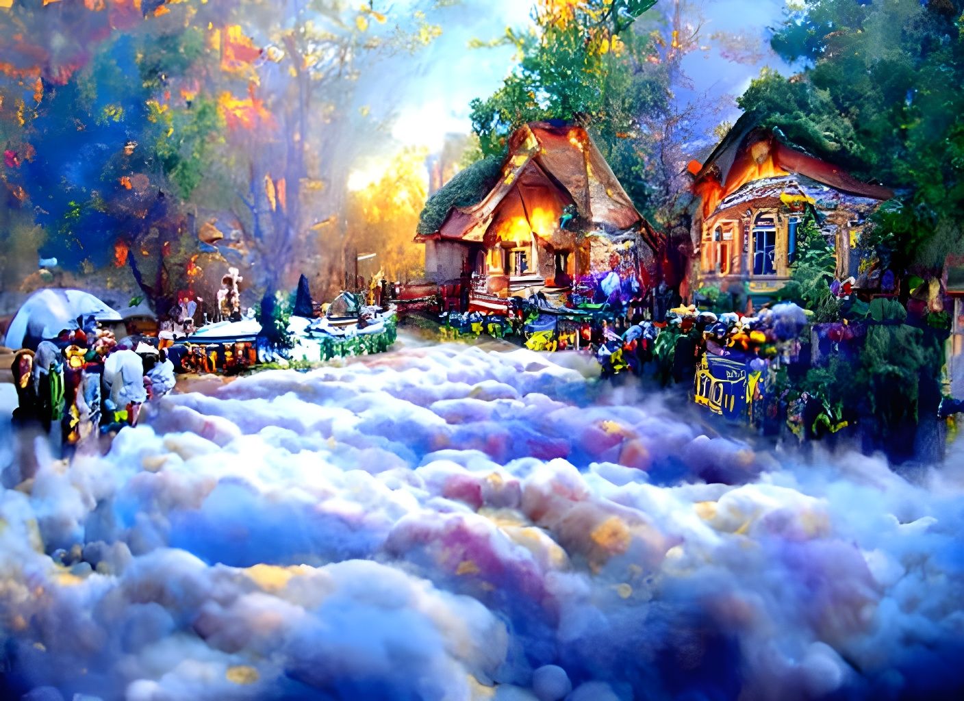 Ethereal Fantasy Ukraine in Kinkade Style