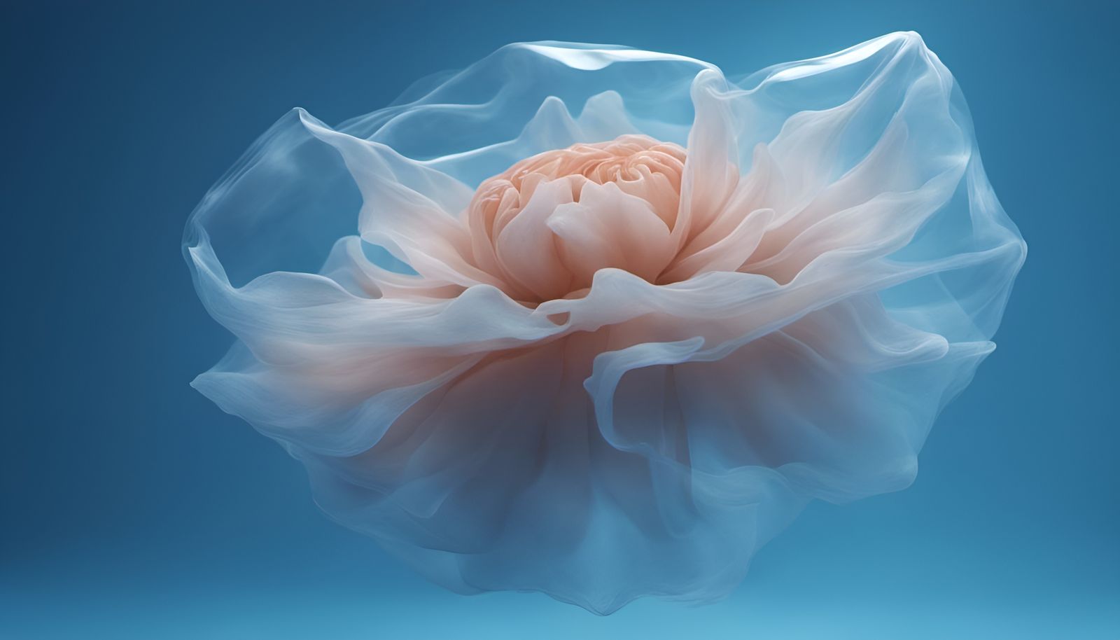 Ethereal Plastic Bag Underwater: A 3D Render