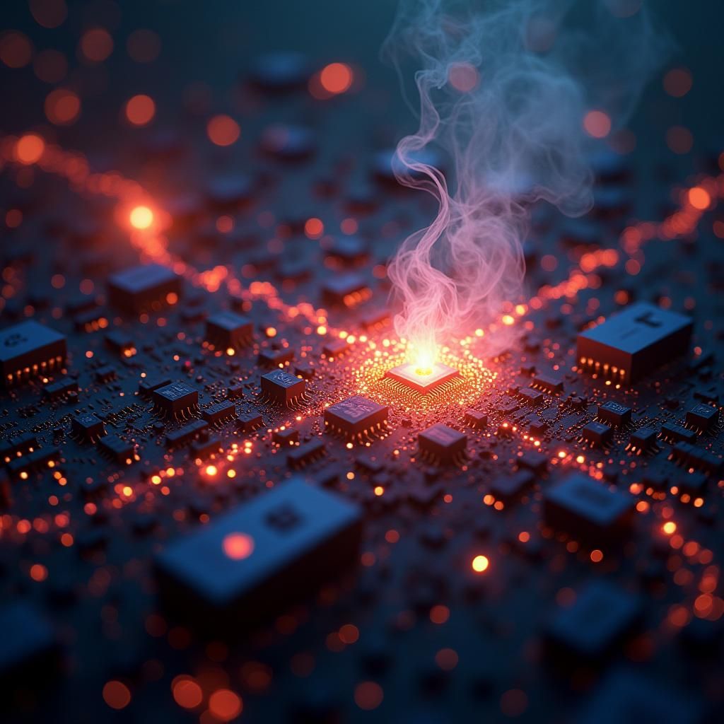 Glowing Circuitry in High-Fantasy Concept Art Style