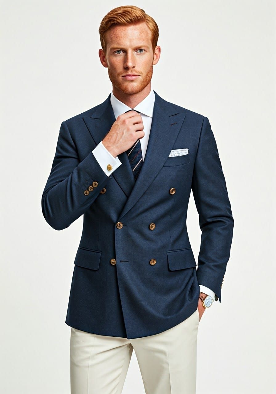 Dashing Gentleman in Classic Navy Suit