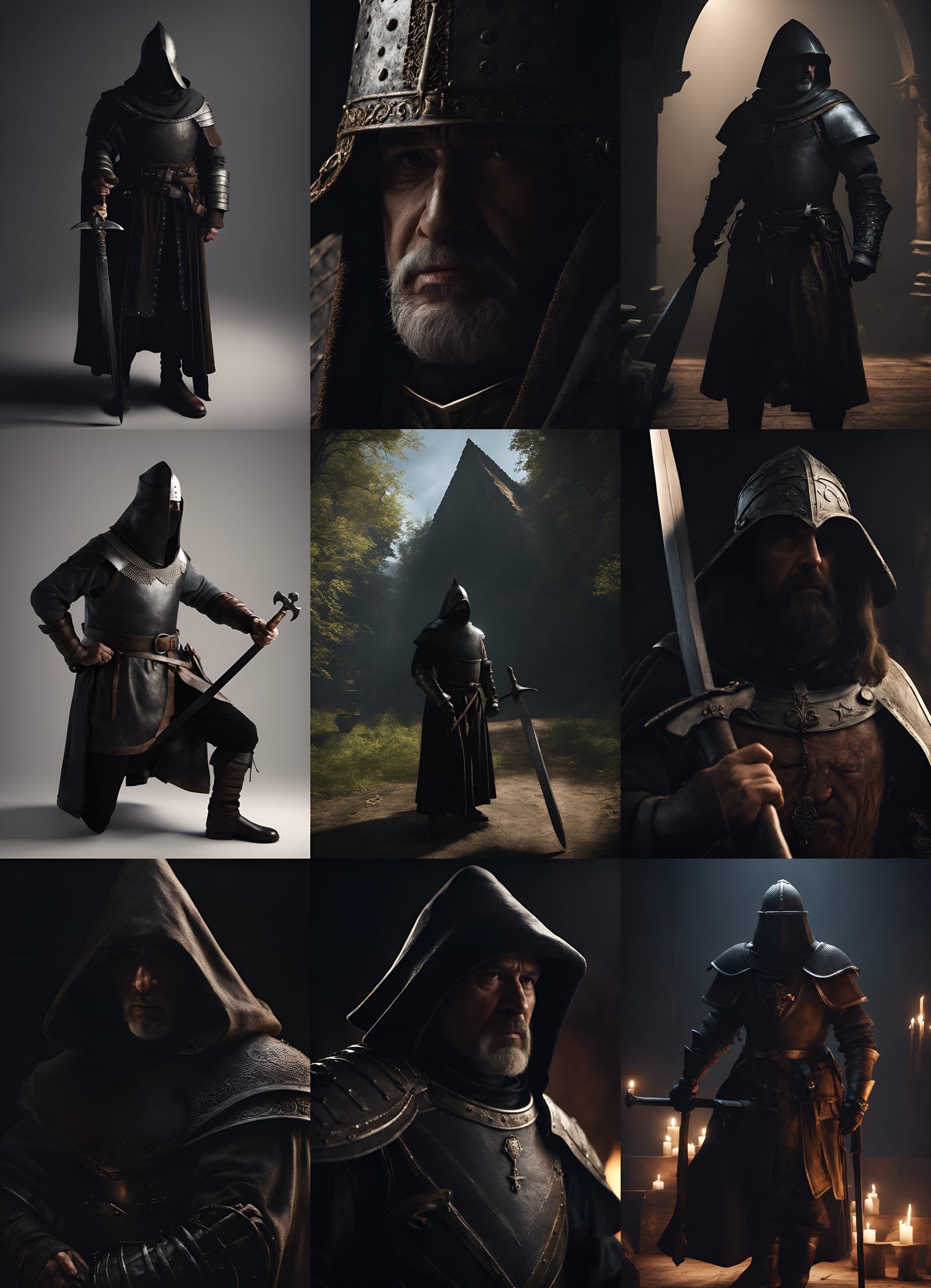 Pensive Medieval Executioner Portrait in 8k
