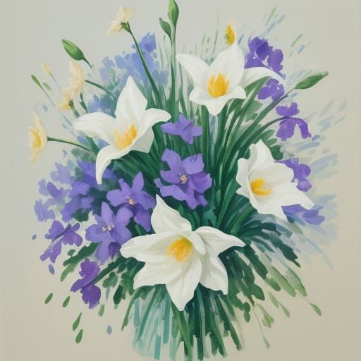 Ethereal Daffodils Drift Gently from the Sky