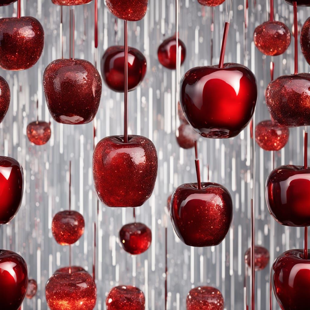 Surreal Candy Apple in Hyper-Realistic 3D Rendering
