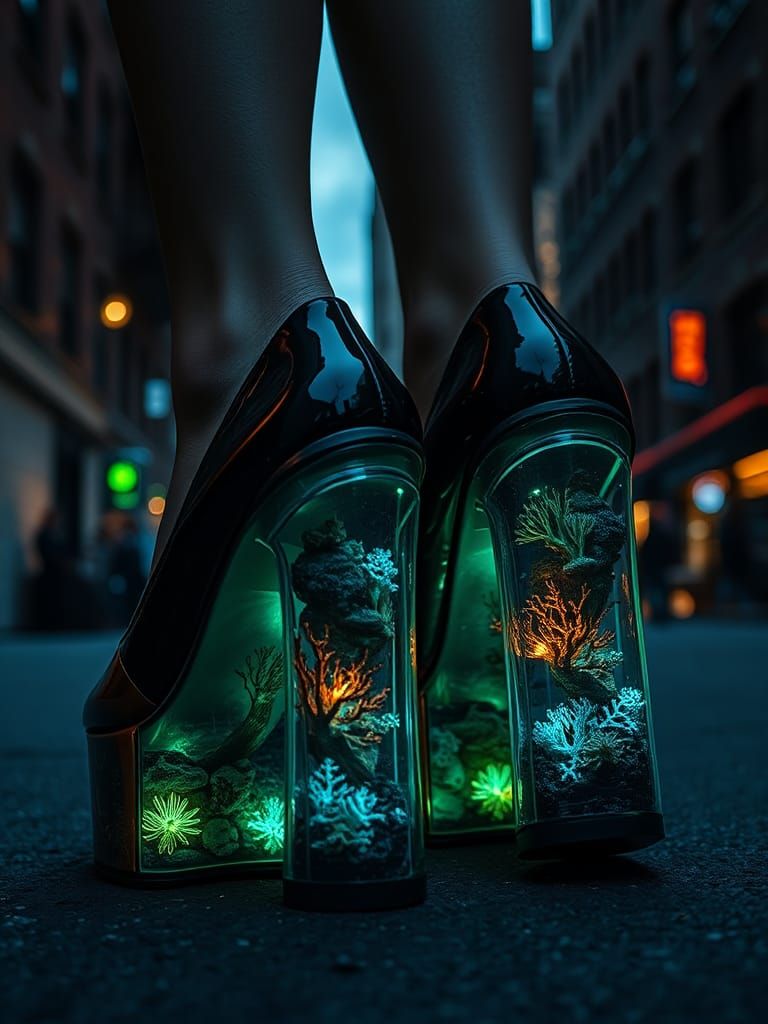 Coral Reef Platforms in High-Fashion Photography Style
