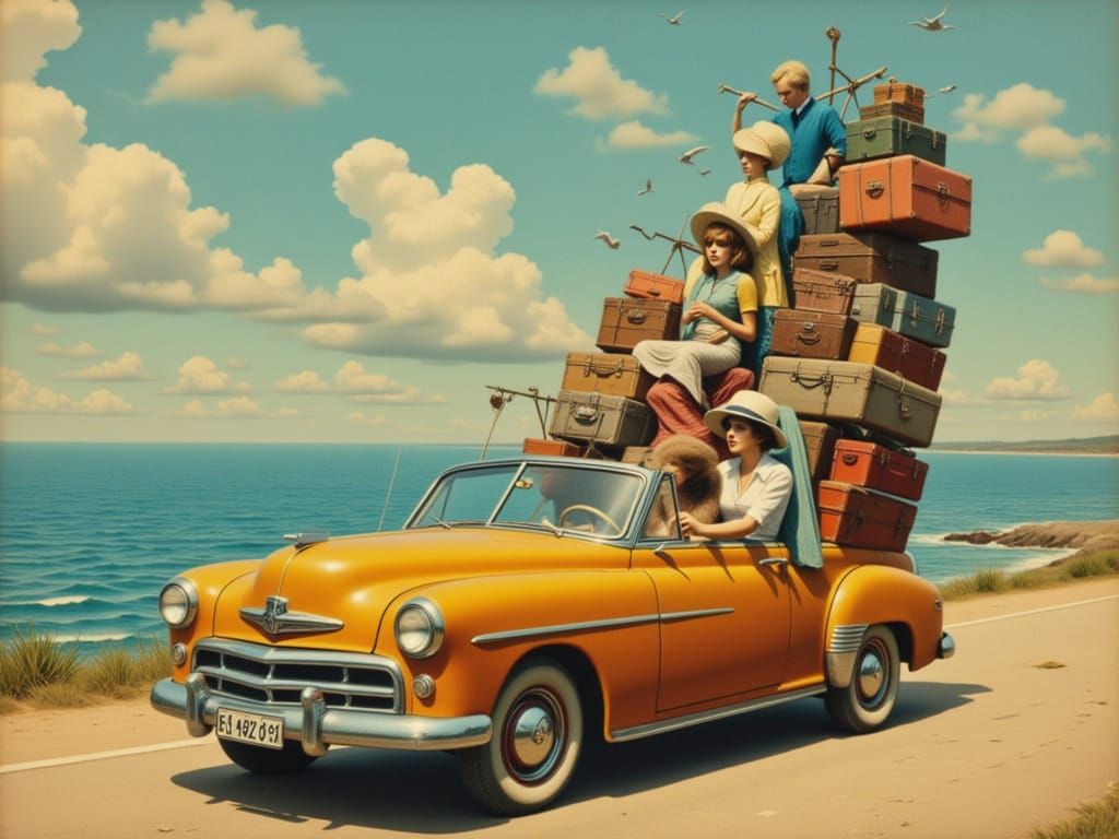 Convertible to the Sea in Surrealist Style