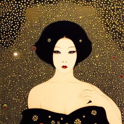 Surreal Woman Blending in a Matte Oil Painting