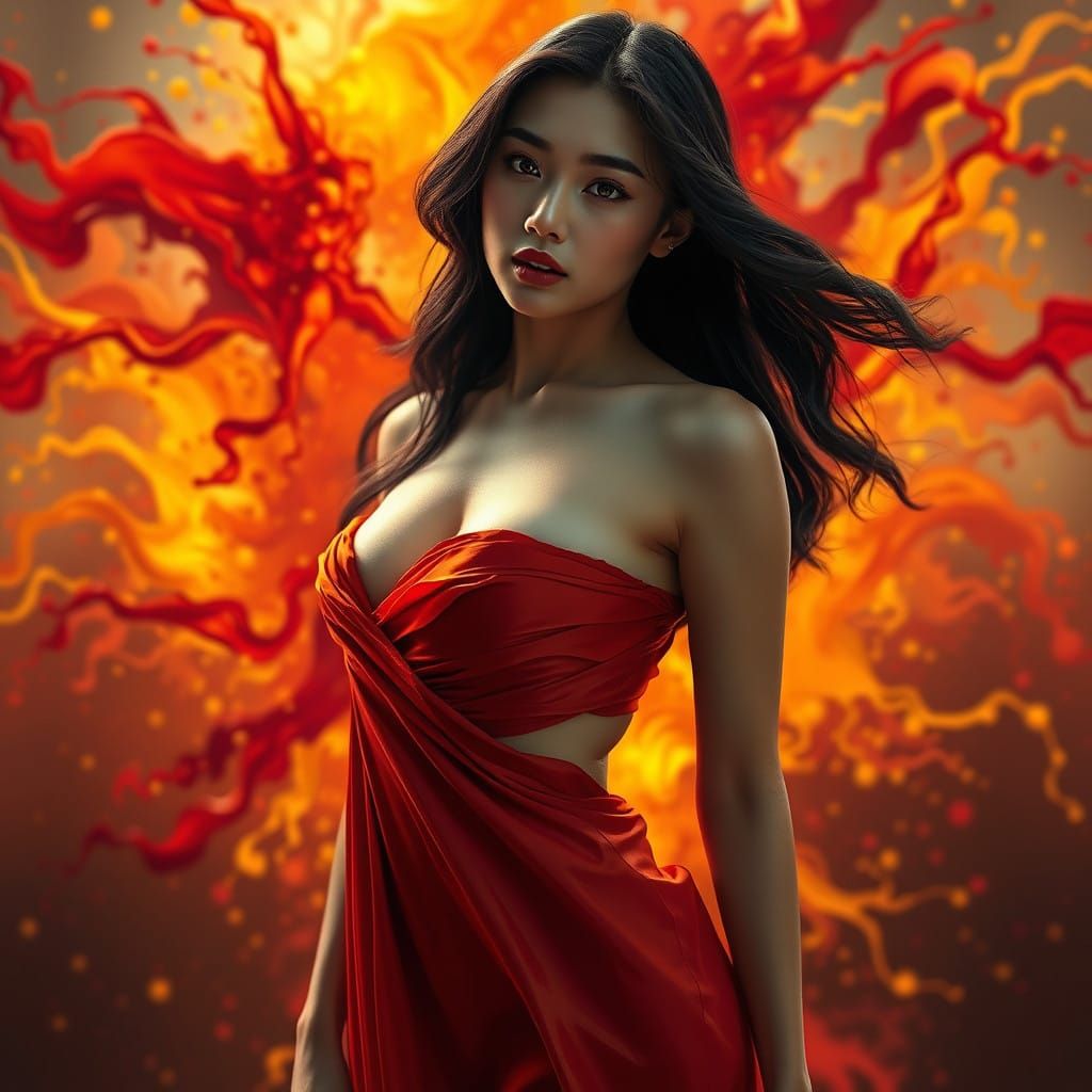 Seductive Goddess of Vibrant Light