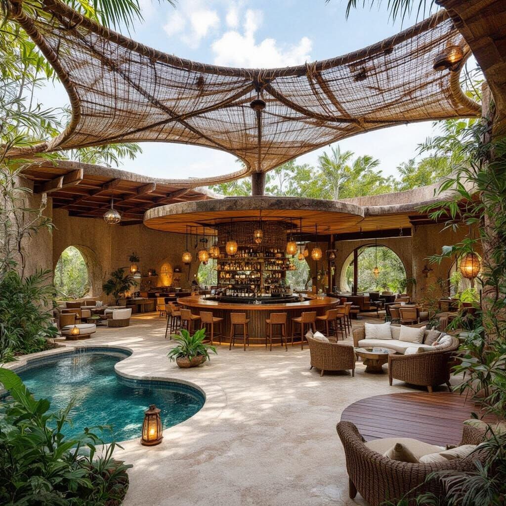 Azulik Tulum Inspired Restaurant with Water Feature