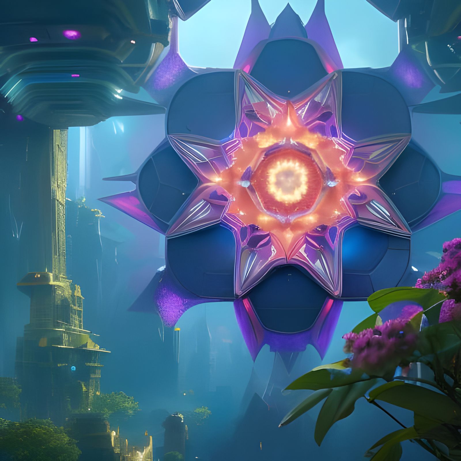 Futuristic Building in Occult Flower Cataclysm