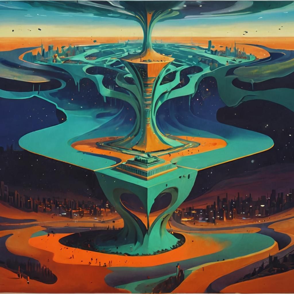 Futuristic Metropolis Lost in Cosmic Haze