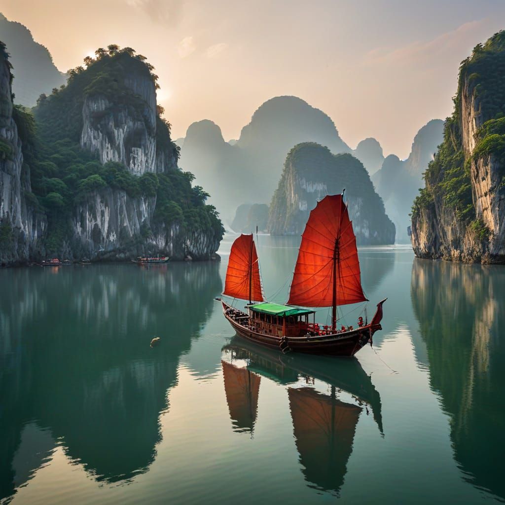 Emerald Bay Sunrise with Ancient Limestone Sea Dragons