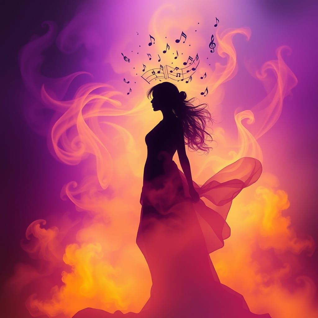 Enchanted Siren Emerges from Mystical Purple Haze