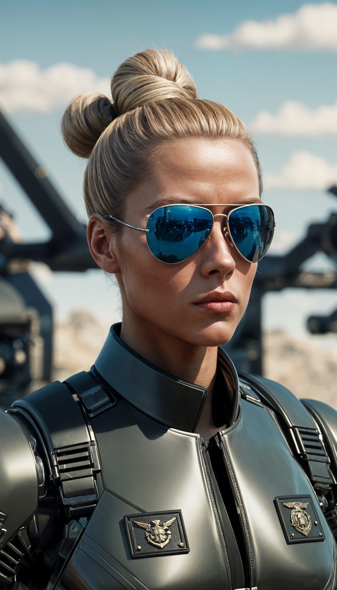 Fierce Female Pilot Dominates Futuristic Battlefield