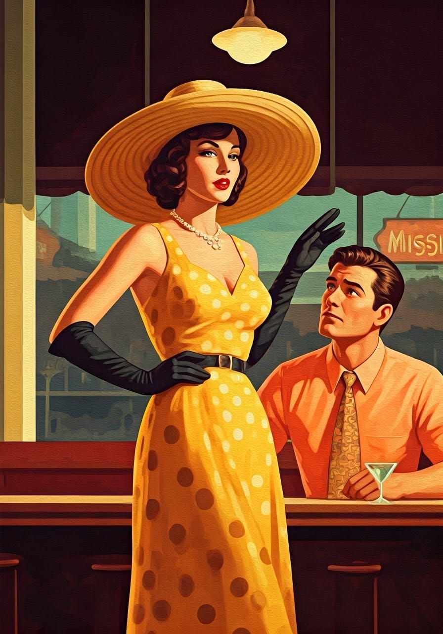 Elegant Café Scene in Edward Hopper Style