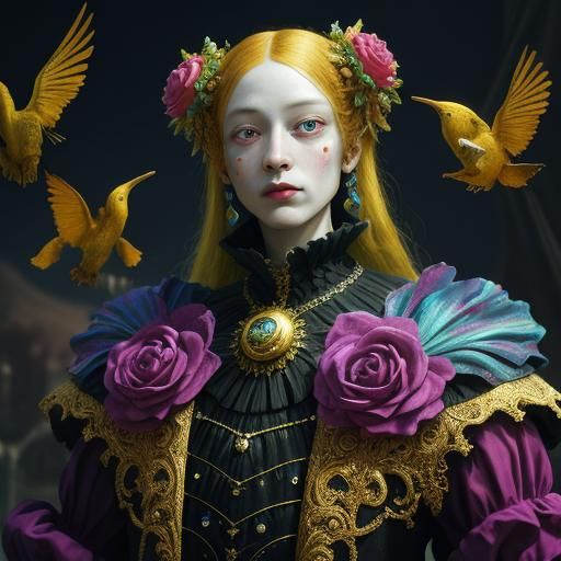 Surreal Renaissance Beauty in 3D CGI