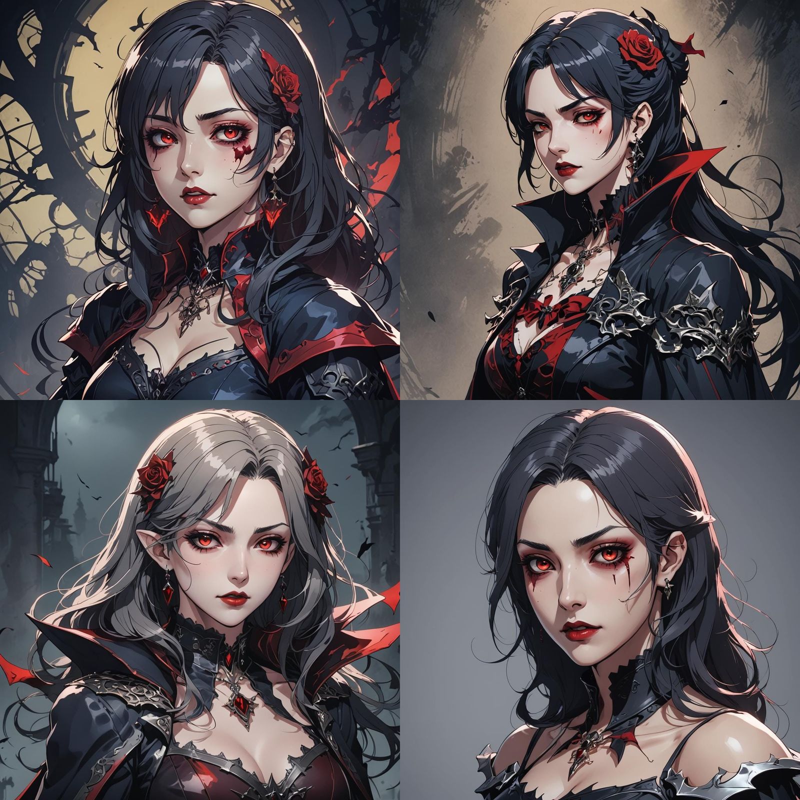 Anime Vampire Rosario Characters in Manga Style