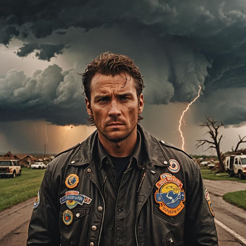 Dramatic Storm Chaser in Golden Hour Lighting