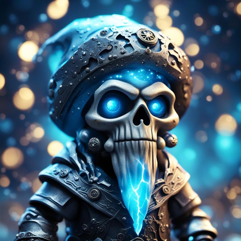 Titanium Skeletal Gnome in a Galaxy, CGI Art