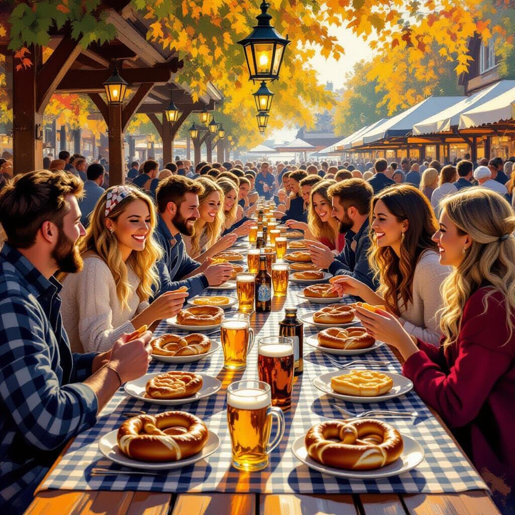 Bavarian Beer Garden Feast: Weißwurst and Festivity