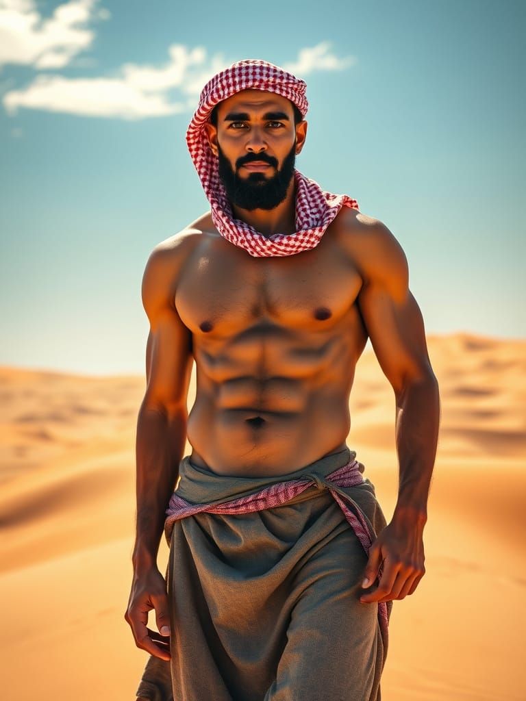 Desert Warrior in Traditional Attire