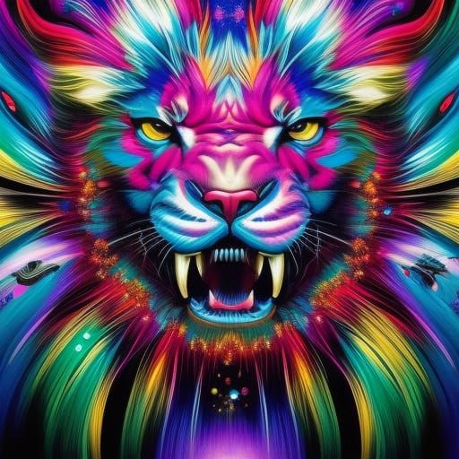 Colorful Snowflake Portrait in Comic Book Style