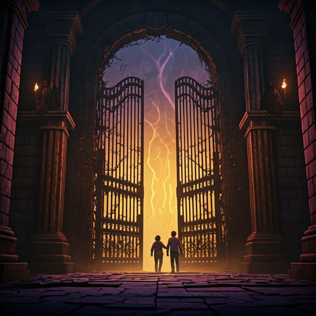 Billy and Mandy at the Gates of Underworld