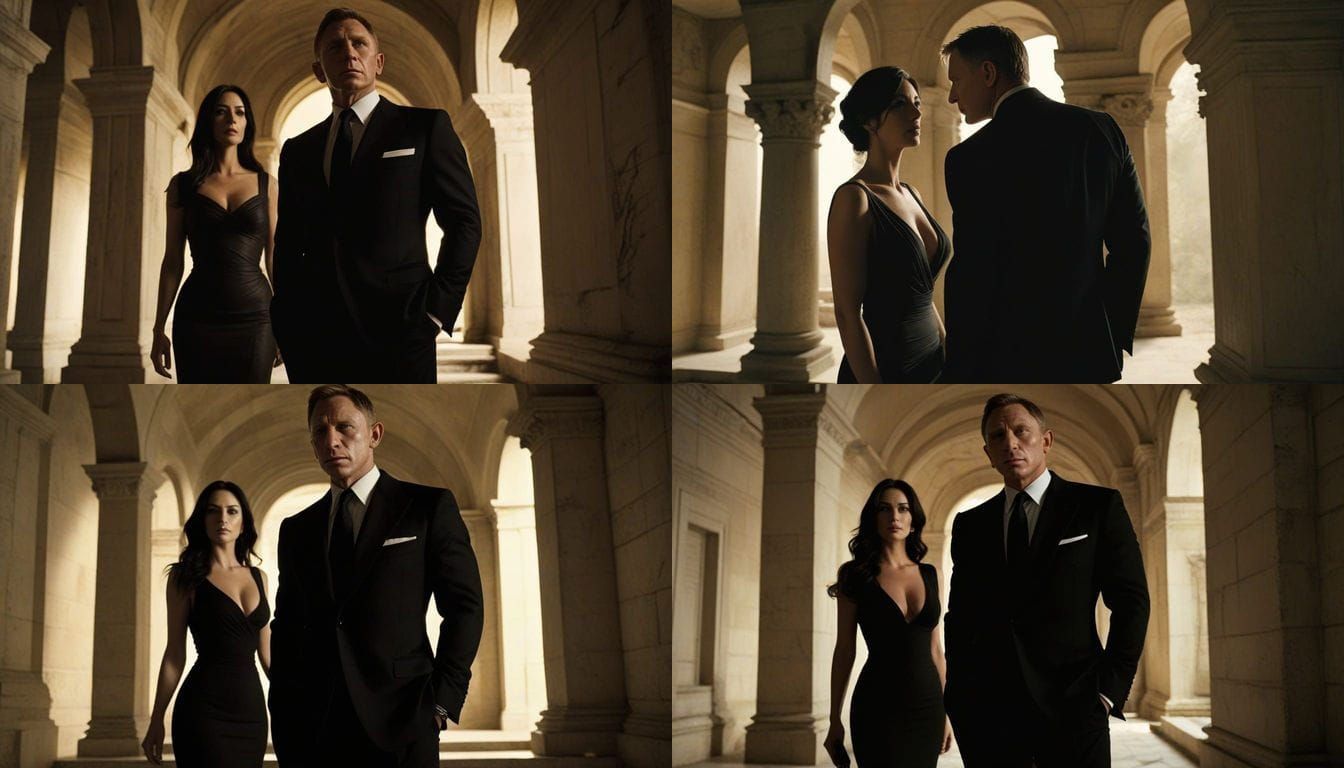 James Bond and Lucia Sciarra in Italy